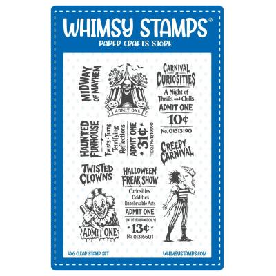Whimsy Stamps Stempel - Creepy Carnival Midway Tickets